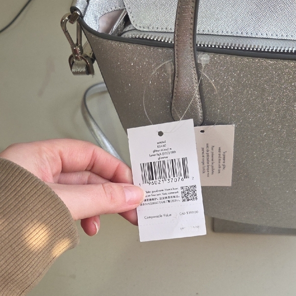 Kate Spade Silver Glitter Tote Bag - Picture 4 of 7